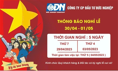 Thông báo nghỉ lễ 30/4 và 1/5, giỗ tổ Hùng Vương năm 2023